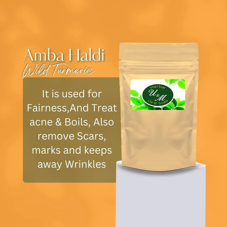 Amba Haldi - Wild turmeric - for pigmented skin - 50gm - Image 2