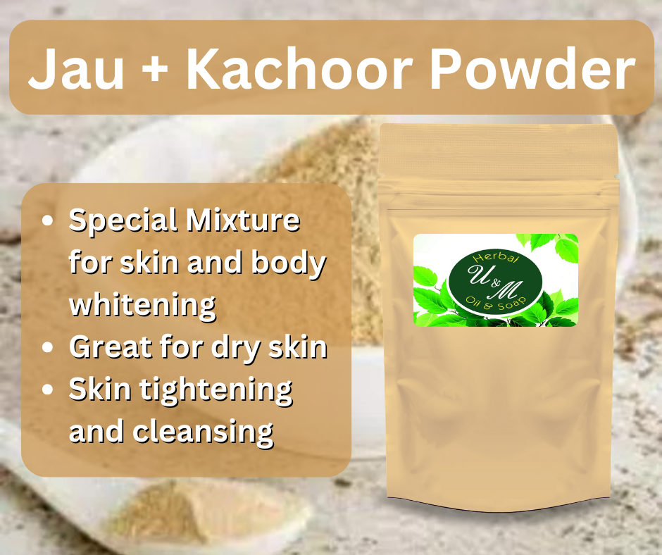 Jau (barley) flour + Kachoor Powder - mix powder - 100gm - U&M Herbals - Image 2