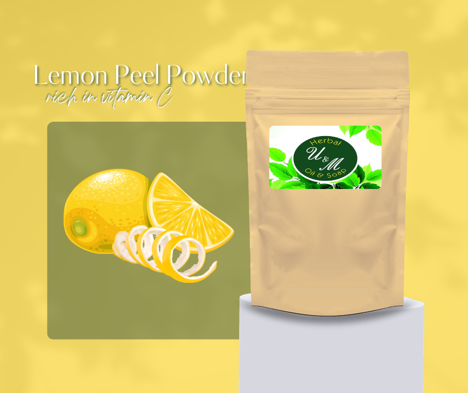 Lemon Peel Powder - rich in vitamin C - 70gm - U&M Herbals