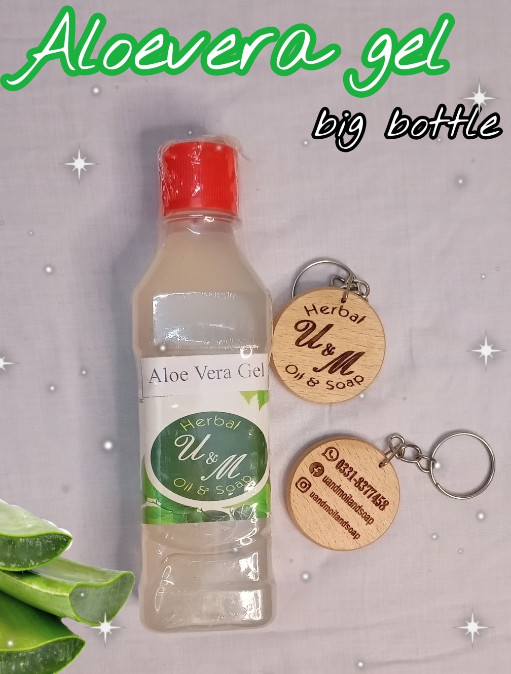 Aloe Vera Gel BIG BOTTLE - for skin - for hairs - 250ml